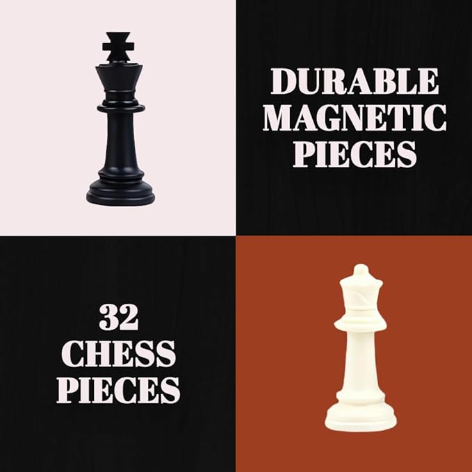 Travel Chess Set Magnetic, 9.8inches Mini Lightweight Chess Set Travel, Portable Chess Board, Party Journey Family Game, Ideal Gift for Birthday and Festival, Foldable Board Storage Box