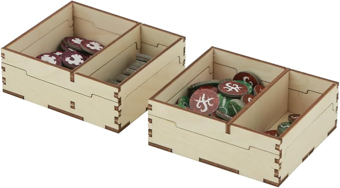 The Broken Token Arkham Horror 3rd Edition Expansion Compatible Game Organizer - Wood Storage Box with Multiple Trays for Cards, Tokens & More - Wooden Game Organizer