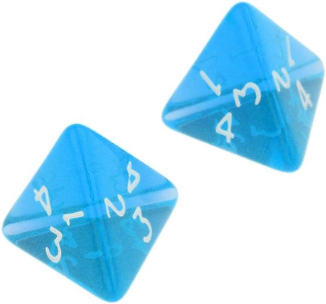 5PCS Polyhedral Dice 20mm D4 for Dungeons and Dragons DND RPG MTG Dice Table Games Transparent Blue with Black Bag