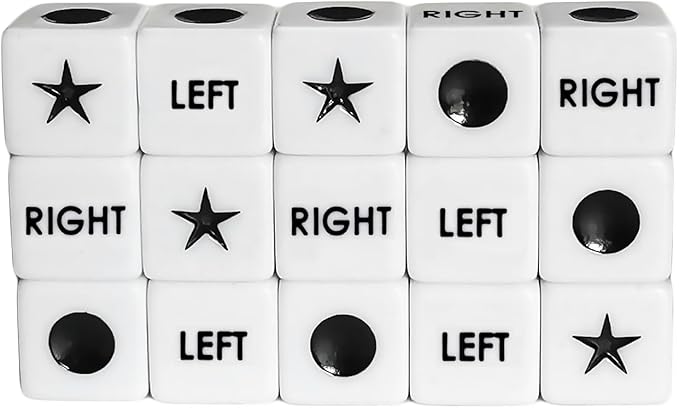 ZLIXING 15 Pcs Dice for Left Right Center Dice Game Prime Only Dice Family Board Games Accessories