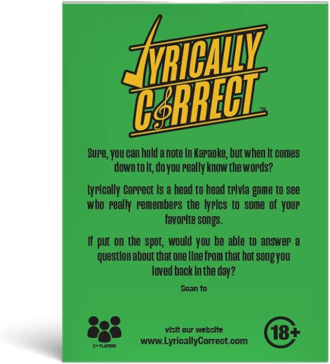 Lyrically Correct 60's and 70's Oldies but Goodies Music Trivia for Friends, Fun Party Game for Adults, Family Game Night, Finish The Lyrics Challenge