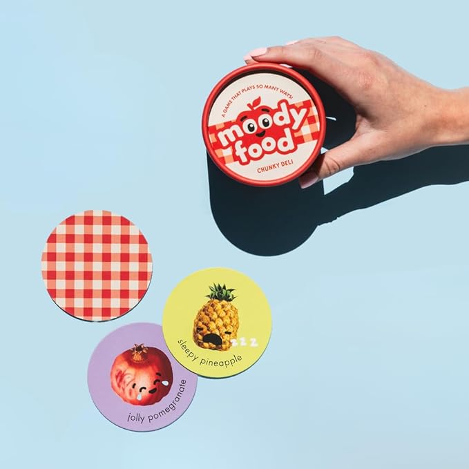 BlueMilk Moody Food by Chunky Deli | A New Twist on 6 Classic Card Games for Family Game Night Parties with Toddlers, Kids, and Adults 2+ Player, 3 Levels of Play, Easy Medium Hard