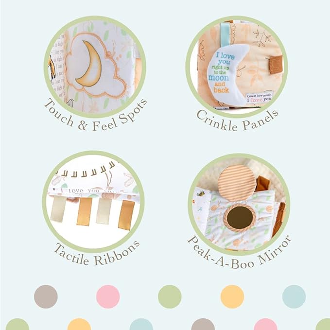 I Love You to The Moon and Back Gift Set with Guess How Much I Love You Board Book by Sam McBratney, Nutbrown Hare Plush Bean Bag, On-The-Go Activity Learning Toy, and Book Bag (a Timeless Classic)
