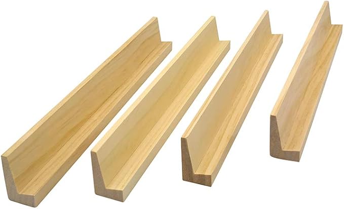 Yuanhe Wooden Domino Trays Set of 4,Wood Domino Racks, Domino Holders for Domino Tiles, Mexican Train, Mahjong, Chicken Foot and Other Domino Games