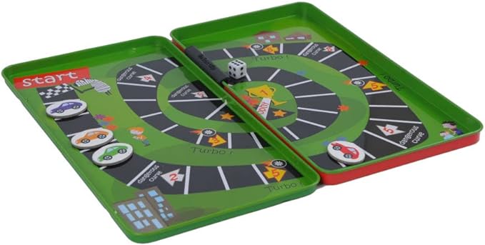 The Purple Cow Magnetic Travel Car Race Game - Airplane Games & Quiet Games. Game Box for Kids & Adults. Fun Game Where You Get to Race Each Other Around A Track