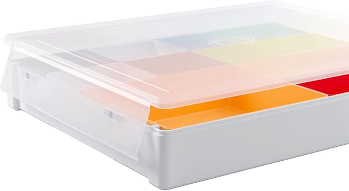 Token Silo Convertible | Store & Organize Board Game Tokens | 9 Removable Trays in 3 Different Sizes | Stackable Token Box | Convenient Design | White/Multi-Color | by Gamegenic (GGS22005ML)