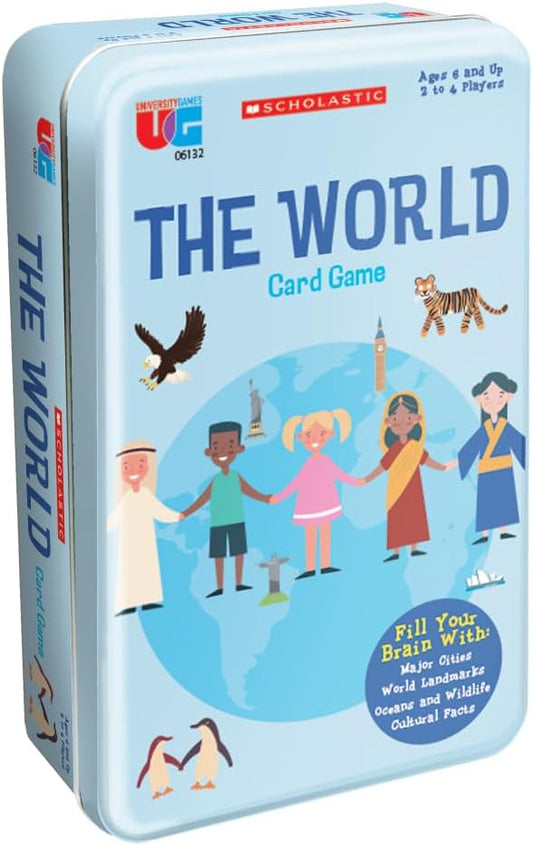University Games Scholastic The World Travel Card Game, Perfect for Summer Learning for Kids, Learn About The World, for 2 or More Players Ages 6 and Up from