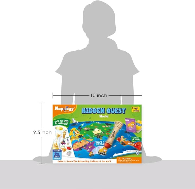 Imagimake Mapology Hidden Quest World Map Board Game | Magical Swipe & Reveal | Educational Toys for Ages 5-7 & 8-12 | Boys & Girls Toys Age 6-8 | Gifts for 10-Year-Old Boys