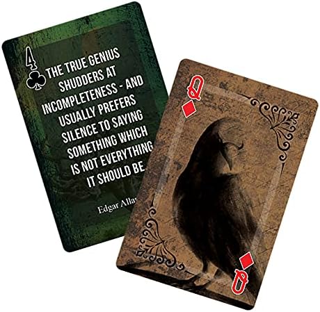 Creanoso Edgar Allan Poe Playing Cards (1-Deck) - Stocking Stuffers Inspirational Playing Cards for Family - Corporate Rewards Tokens for Family and Friends