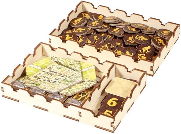 The Broken Token Game Organizer - Ankh: Gods of Egypt Compatible Game Organizer, Wooden Storage Box for Tabletop Games