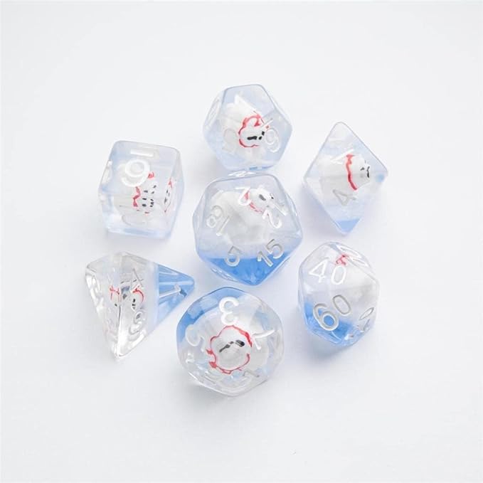Gamegenic Embraced Series RPG Dice Set | Set of 7 Dice in a Variety of Sizes Designed for Roleplaying Games | Premium Quality Resin Dice with Unique Thematic Polar Bear Design | Made by Gamegenic