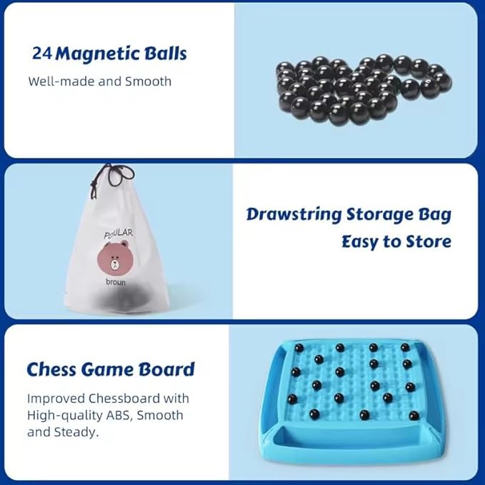 Magnet Chess Game 2025 New Tabletop Strategy Game for Kids & Adults, Fun Magnetic Multiplayer Family Party Board Game, (40 Pieces of Deluxe Version)