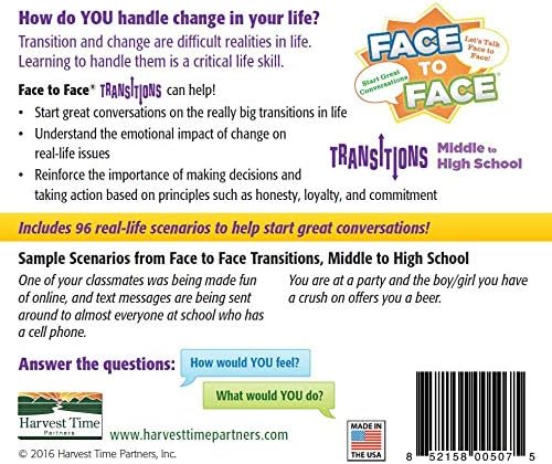 Face to Face Transitions Card Game (Middle to High School Edition) – Communication Development for Important Life Transitions, Ages 12 and Up