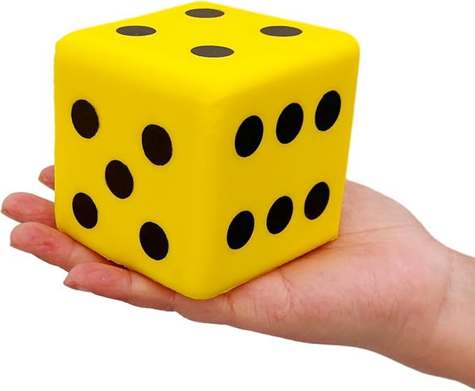 3.15 Inches Foam Dice Toy: A Fun-Filled, Kawaii Dices Educational Toy for Kid Board Game and Learning Sessions (Fortunate Yellow)