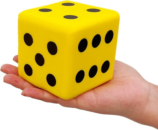 3.15 Inches Foam Dice Toy: A Fun-Filled, Kawaii Dices Educational Toy for Kid Board Game and Learning Sessions (Fortunate Yellow)