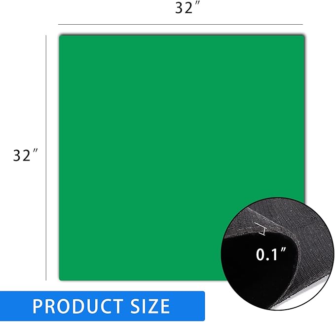 GSE Games & Sports Expert 32 x 32 Inches Rubber Anti-Slip Playmat, Mahjong, Dominoes, Poker Cards and Board Games Tabletop Cover Mat with Carrying Bag (2-Pack, Green)