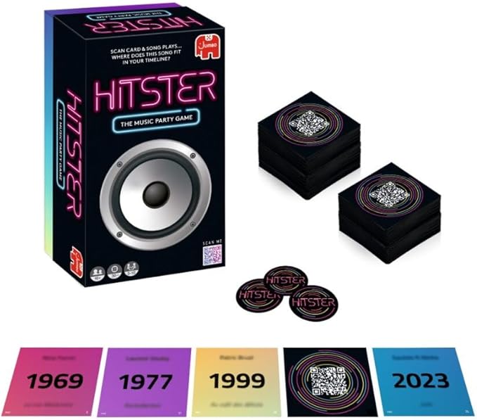 Jumbo Hitster - The Music Party Card Game, Fun Music Quiz Card Game, 2-10 Players - 300 Plus Iconic Music Hits - Great for Adult and Family Game Nights (US Edition)