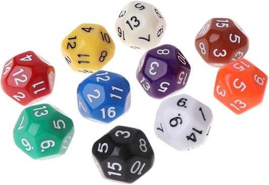 10 Pcs Polyhedral Dice for Dungeons and Dragons 16 Sided Dice Set Polyhedral Dice with Other Table Games with Random Multi Colored Assortment Playing