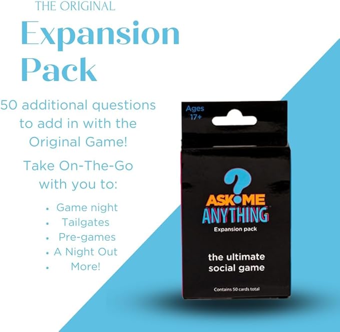 ASKMEANYTHING AMA, Card Game Expansion Pack, Original Expansion Pack, Black, 50 Cards