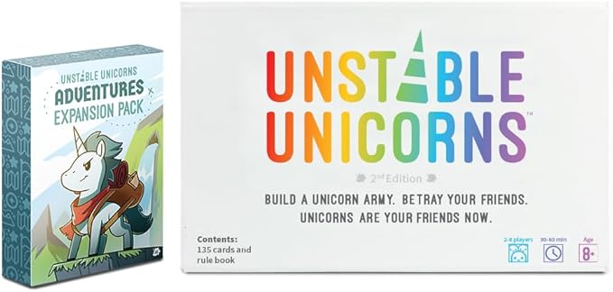 Unstable Unicorns Adventures Expansion Pack - Designed to be Added to Your Unstable Unicorns Card Game