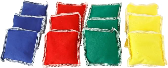 GSi Mini Bean Bags for Kids: 12 Pack of Soft Throwing Bags for Toss Games, Sensory Play, PE, Juggling & Outdoor Activities