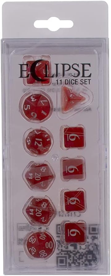 Ultra PRO - Eclipse 11 Dice Set (Apple Red) - Great Dice Set for All Kinds of Card Games and Board Games Such As, DND, MTG, and RPG - UP Your Game with Ultra PRO