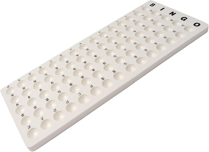 GSE Games & Sports Expert Bingo Master Board for 7/8" Balls, White Calling Board for Bingo Game, Great for Parties, Large Groups, Family Game Nights