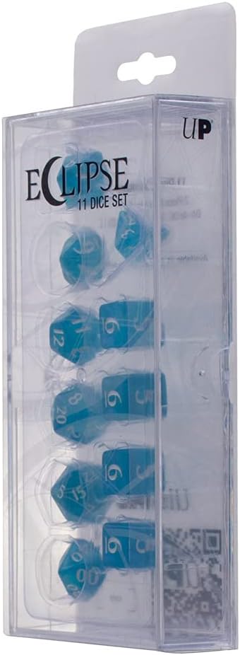 Ultra PRO - Eclipse 11 Dice Set (Sky Blue) - Great Dice Set for All Kinds of Card Games and Board Games Such As, DND, MTG, and RPG - UP Your Game with Ultra PRO