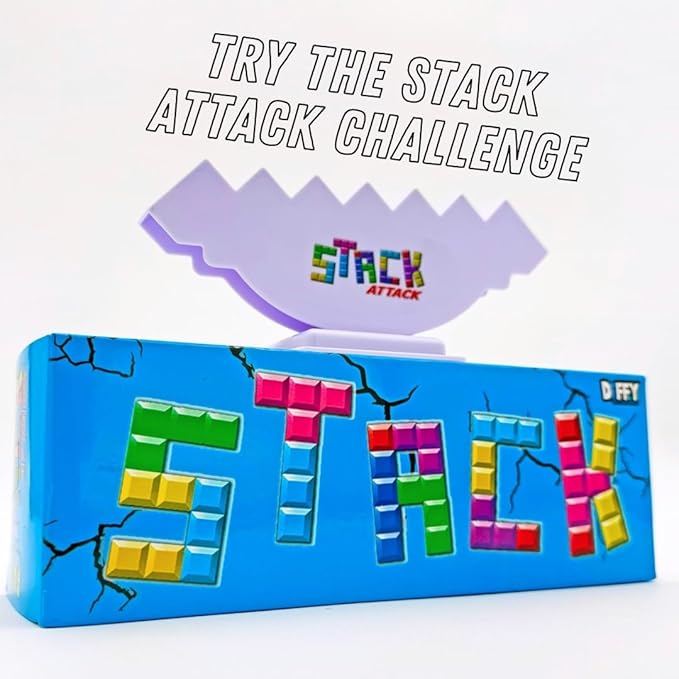 Stack Attack - Fun for Kids and Adults, Stacking Balance Game, Perfect for Family Game Night, Classrooms, Portable for Travel, Popular Social Media Games, Ages 3+