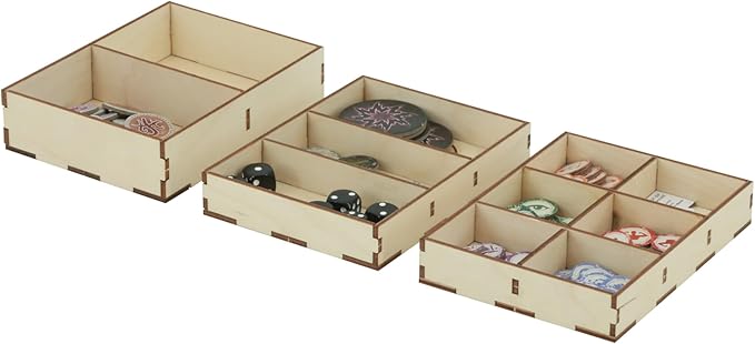 The Broken Token Arkham Horror 3rd Edition Expansion Compatible Game Organizer - Wood Storage Box with Multiple Trays for Cards, Tokens & More - Wooden Game Organizer