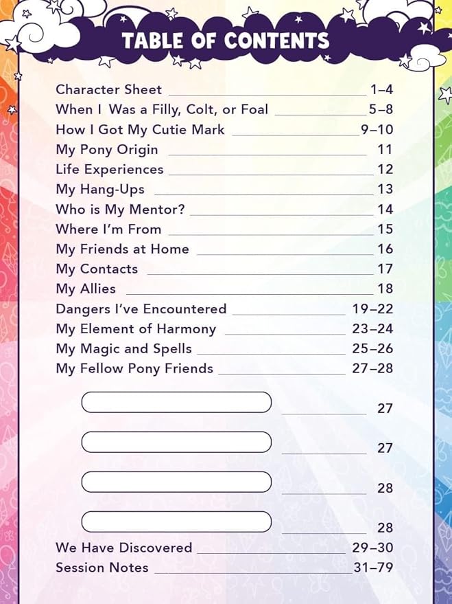 Renegade Game Studios My Little Pony Roleplaying Game Expanded Character Sheet Journal