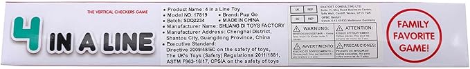 Pup Go 4 in a Row Game - 6 Spare Discs Included, Classic Board Game for Kids, Classic Four in a Row, Family Fun Games for Age 3 4 5 6 7 Year Old Boys Girls Adults, Line Up 4 (Standard)