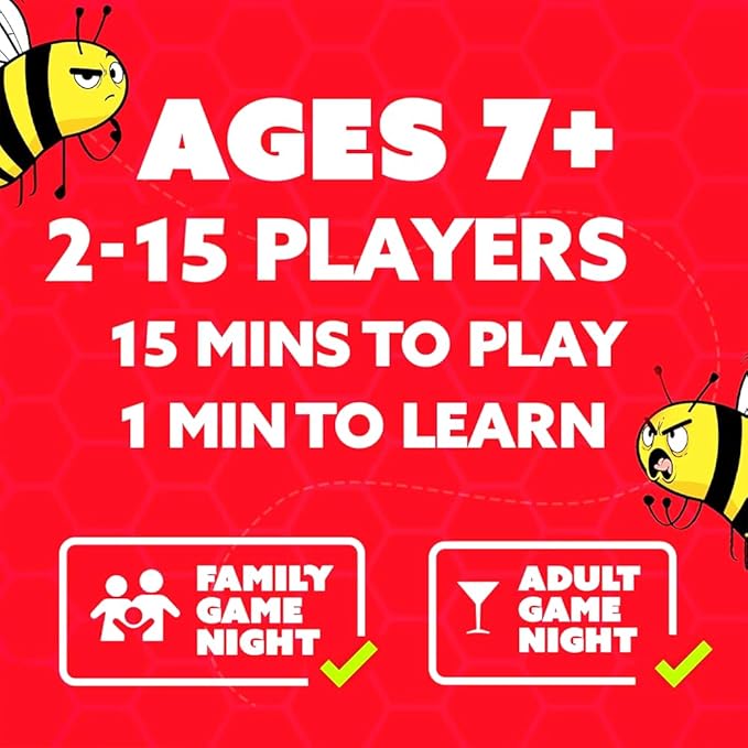 QUOKKA Board Games for Kids 8-12, Family Games for Kids and Adults - Don't Bee Last Party Pack Card Game Ages 6+ - Fast Paced 2-6 Players Easy to Learn - Perfect for Board Games for Family Night