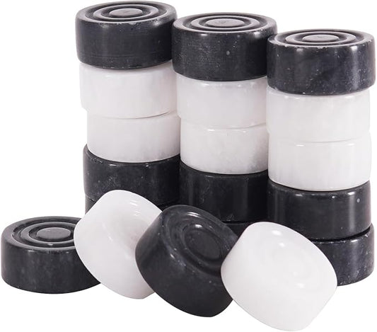 Radicaln Marble Checker Figures 1.25'' inches Black and White Handmade Checkers Board Game Family Board Game Draughts Checker Sports & Outdoor Game