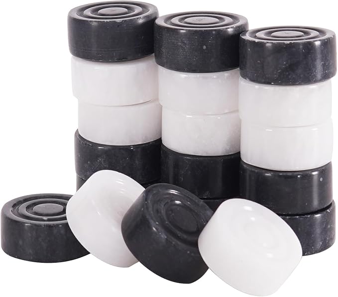 Radicaln Marble Checker Figures 1.25'' inches Black and White Handmade Checkers Pieces for Family Board Game Draughts Checker Sports & Outdoor Game