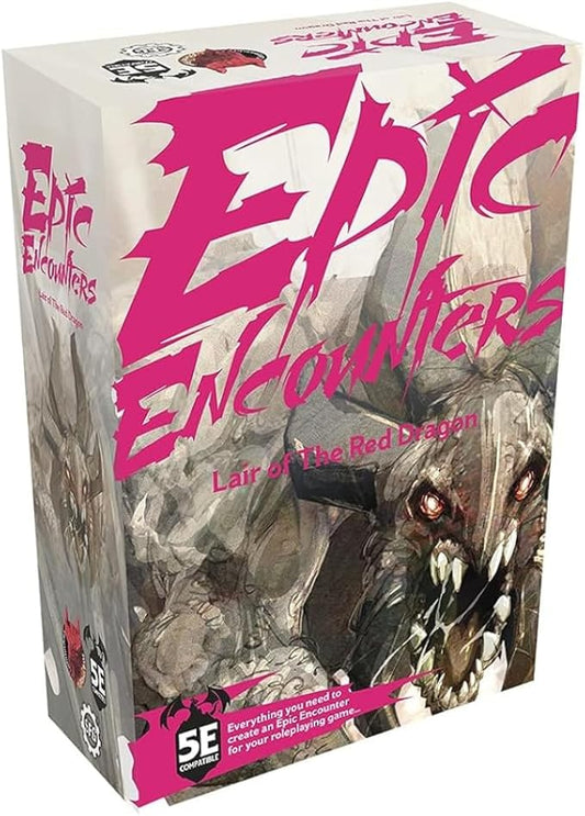 Epic Encounters: Lair of The Red Dragon RPG Fantasy Roleplaying Tabletop Game with Huge Boss Miniature, Double-Sided Game Mat, & Game Master Adventure Book with Monster Stats, 5E Compatible