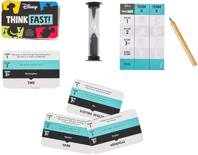 Ridley's Games: Think Fast! -Disney Edition | The Trivia Party Game Where You Know All The Answers | Test Your Disney Knowledge|Great for Parties|Ages 8+, 3+ Players, 30-Minute Playtime