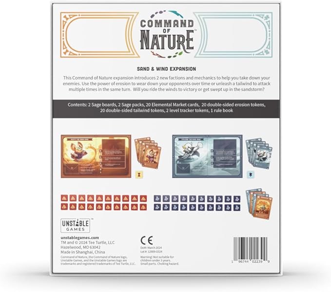 Command of Nature Expansion - Sand & Wind Expansion - A Competitive Strategic Deck-Building Card Game for Kids, Teens, Adults - 2 or 4 Players, Ages 10+