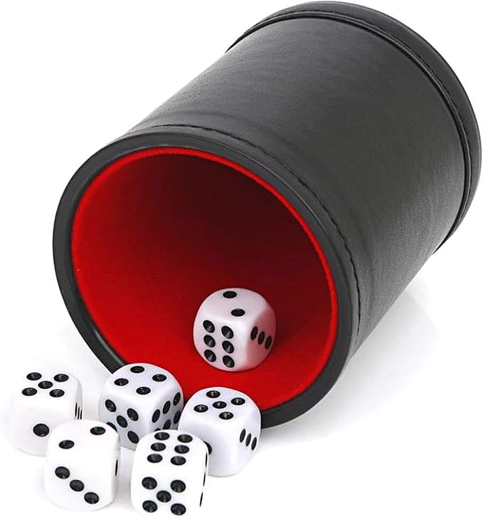 PU Leather Dices Cup Entertainment Dices Shake Container Most Dices Game Party Table Board Game Dices Game Part Dices Shake Container