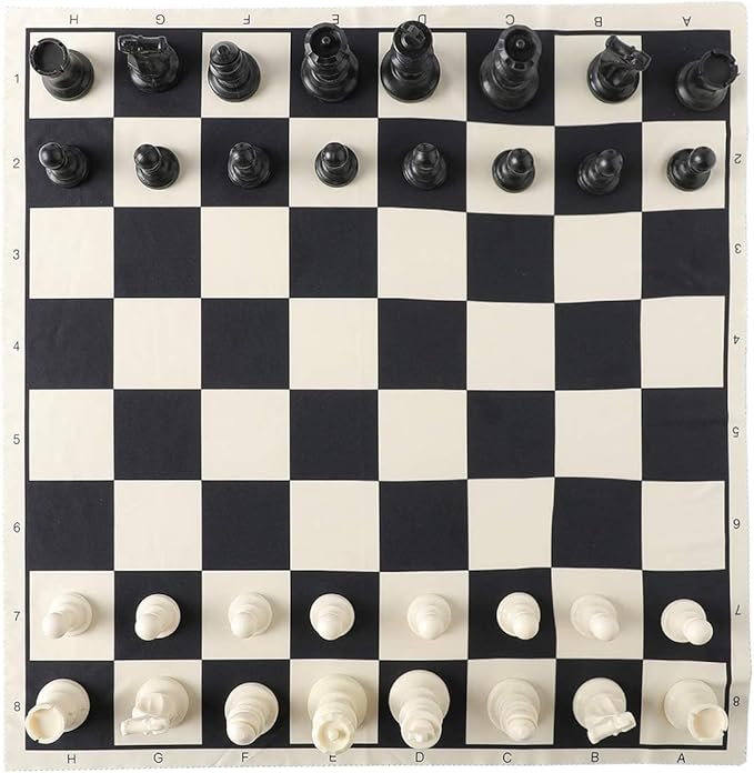 HOLYKING Compact Easy Carry Cloth Chess Set 15.7'' Chess Board, Portable Travel Chess Game Set, Roll Up Combination Beginner Chess Set for Kids and Adults