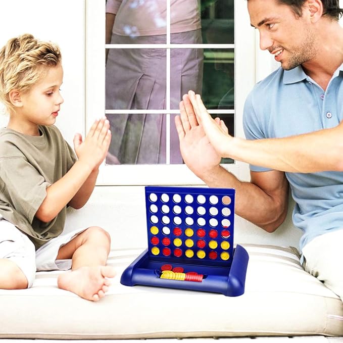 IAMGlobal 4 in a Row, 2 Pack Board Games, Four in a Row Game, Travel Size Line Up 4, Classic Family Toy for Kids and Family for Fun (2 Pcs)