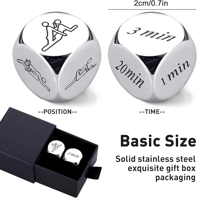 2Pcs Date Night Dice for Couples Graduation Gifts 2025 for Boyfriend Girlfriend Decision for Men Women Funny Couple Dice Games New Year's Gift for Wife Husband Birthday for Her Him