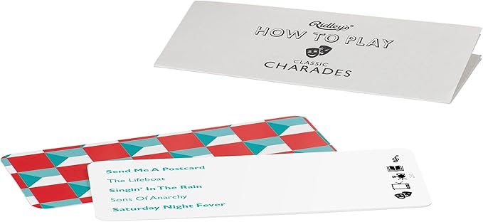 Ridley's Games Room Classic Charades Guessing Game – Trivia Games for Adults and Kids – 2+ Players – Includes 140 Unique Question Cards – Fun Quiz Cards That Make a Great Gift