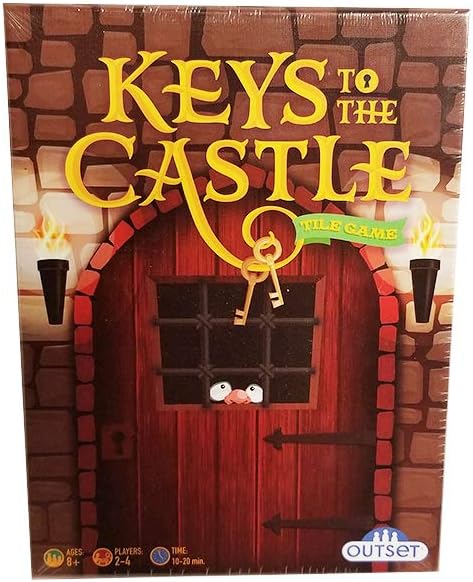 Keys to The Castle - Includes 54 Cards and 40 Tiles to Build a Castle for You and Fellow Knights to Race to The Finish Line - Ages 8+