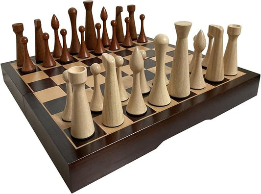 Luxurious 20 inch Real Luxurious Original Colored Solid Wooden Chess Set. Durable Handmade Chess Board Game Sets with Storage Slots for 5.2” Weighted & Elegant Designed Wooden 34 Pieces (C20L)