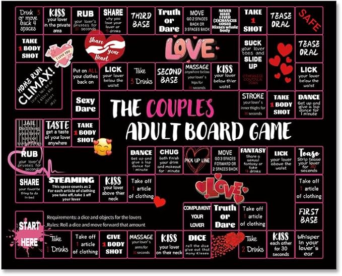 Adultopoly Board Game for Couples - Fun Date Night Card Game with Props, Adult Party Game for 2+ Players, Perfect for Couples Game Night (Classic)