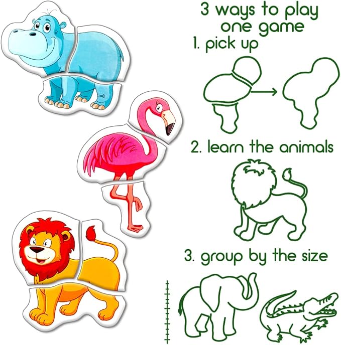 Zoo Magnetic Puzzles for Kids Ages 3-5 - Toddler Puzzle - Travel Toys for Kids Ages 3-5 - Magnetic Travel Games Baby Puzzle Kids Puzzle Toys - Puzzle for Preschooler Magnet Puzzles Games