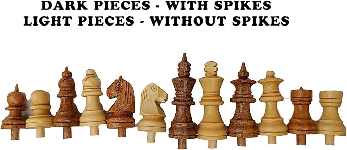 Rosewood Foldable Travel Chess Set for The Blind or Those with Low Vision or Visually Impaired - Large (10 inch)