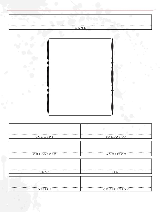 Renegade Game Studios Vampire: The Masquerade 5th Edition Roleplaying Game Expanded Character Sheet Journal, Ages 18+, Roleplaying Game Accessory