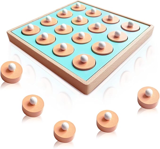 Wooden Match Chess Board Game for Kids - Educational Memory Matching Game for Pre-Kindergarten Early Learning Development